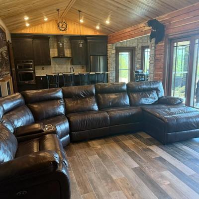Leather sectional