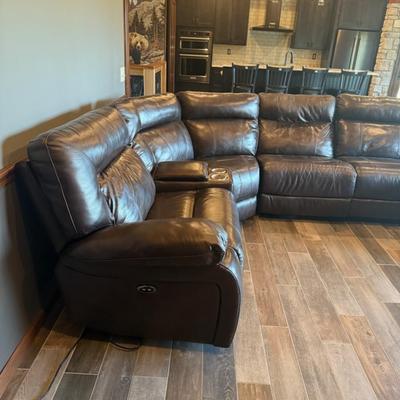 Leather sectional