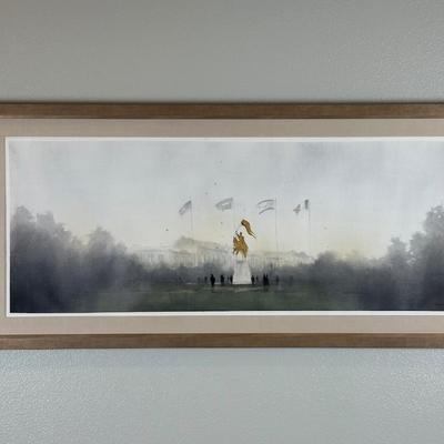 Sean Friloux Watercolor – Golden Joan of Arc Statue, New Orleans