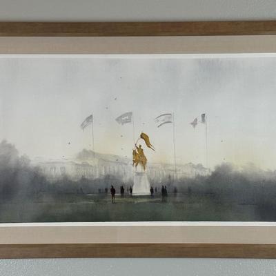 Sean Friloux Watercolor – Golden Joan of Arc Statue, New Orleans