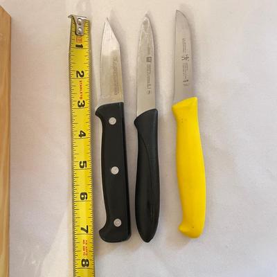 JA Henckels Chef Knives, Wood Block & 6-Person Flatware Set (K-SS)