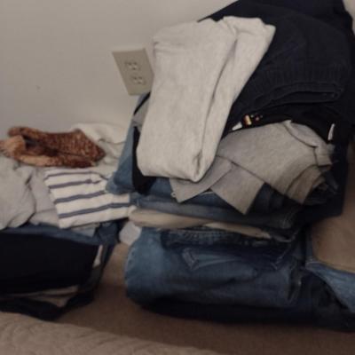 Collection of Men's Clothing and Shoes- Assorted Makers: Chaps, Nautica, Arizona, etc.- Approx Size XL, Pants 42x30, and Shoe Size 10