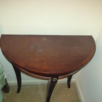 Demilune Wood Finish Accent Table