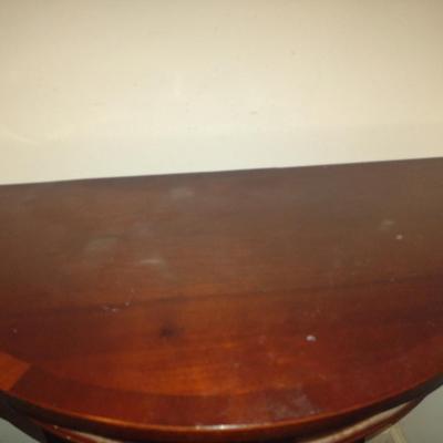 Demilune Wood Finish Accent Table