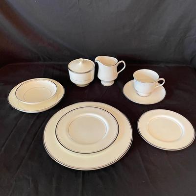 Silver Rimmed China by Mikasa, Sheffield and Huntington (KC-SS)