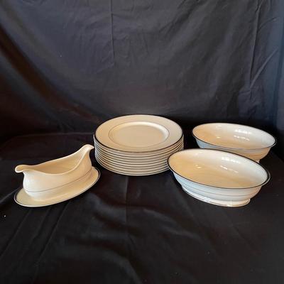 Silver Rimmed China by Mikasa, Sheffield and Huntington (KC-SS)