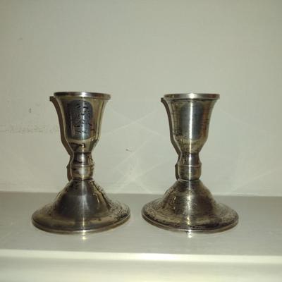 Duchin Creations Weighted Sterling Silver Candle Stick Holders- Approx 3 1/2" Tall