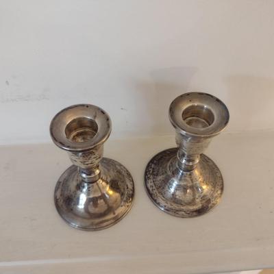 Duchin Creations Weighted Sterling Silver Candle Stick Holders- Approx 3 1/2" Tall