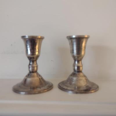 Duchin Creations Weighted Sterling Silver Candle Stick Holders- Approx 3 1/2" Tall