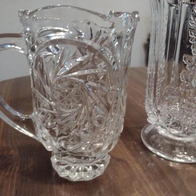 Collection of Glass/Crystal Pitchers- Three Pieces