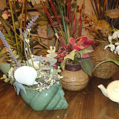 Collection of Artificial Flower Arrangements