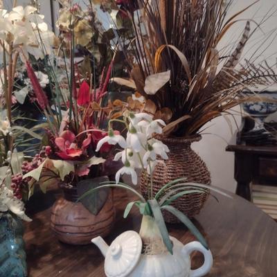 Collection of Artificial Flower Arrangements