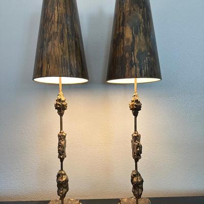 Pair of Flambeau Lighting Gold Finish Buffet Table Lamps (See Details)