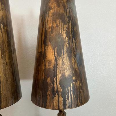 Pair of Flambeau Lighting Gold Finish Buffet Table Lamps (See Details)