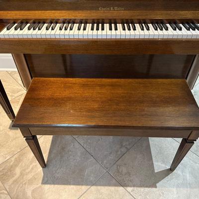 Charles R. Walter Signature Upright Piano with Bench