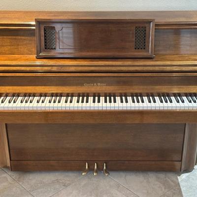 Charles R. Walter Signature Upright Piano with Bench