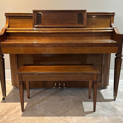 Charles R. Walter Signature Upright Piano with Bench