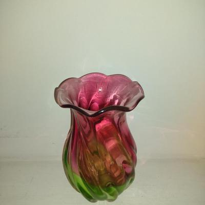 Watermelon Glass Vase- Approx 7 1/2" Tall
