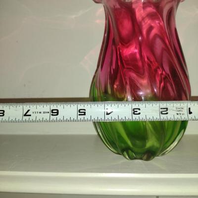 Watermelon Glass Vase- Approx 7 1/2" Tall