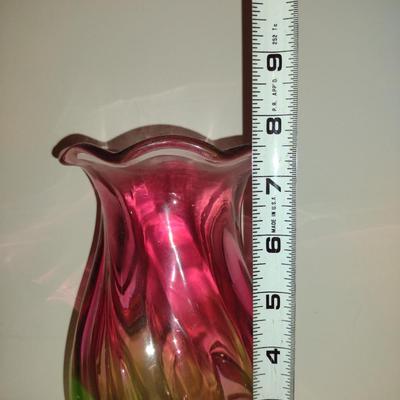 Watermelon Glass Vase- Approx 7 1/2" Tall
