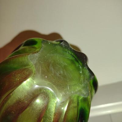 Watermelon Glass Vase- Approx 7 1/2" Tall