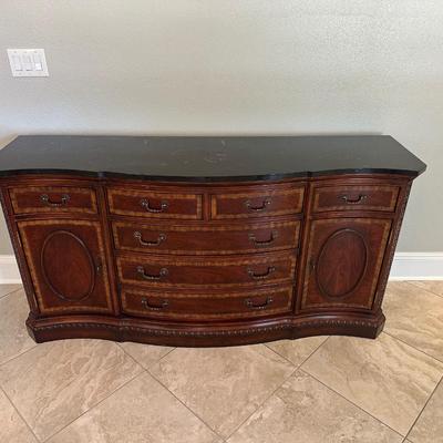 Universal Furniture Serpentine Sideboard with Black Marble Top