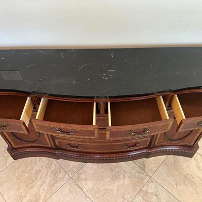 Universal Furniture Serpentine Sideboard with Black Marble Top