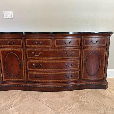 Universal Furniture Serpentine Sideboard with Black Marble Top