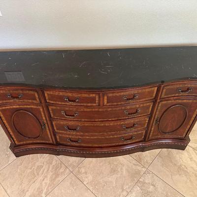 Universal Furniture Serpentine Sideboard with Black Marble Top