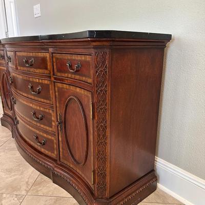 Universal Furniture Serpentine Sideboard with Black Marble Top