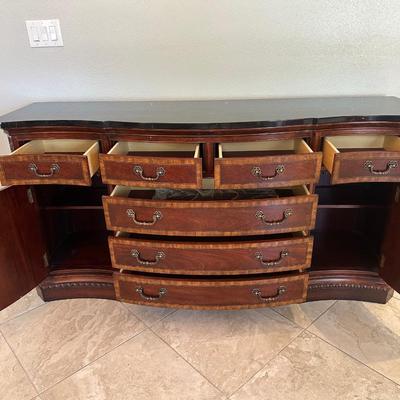 Universal Furniture Serpentine Sideboard with Black Marble Top