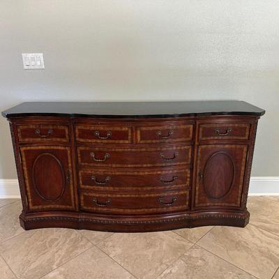 Universal Furniture Serpentine Sideboard with Black Marble Top