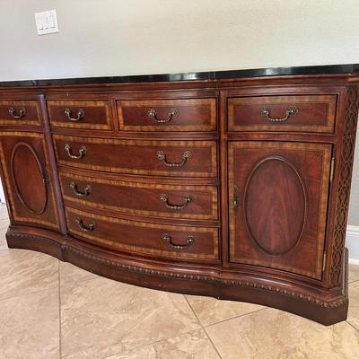 Universal Furniture Serpentine Sideboard with Black Marble Top