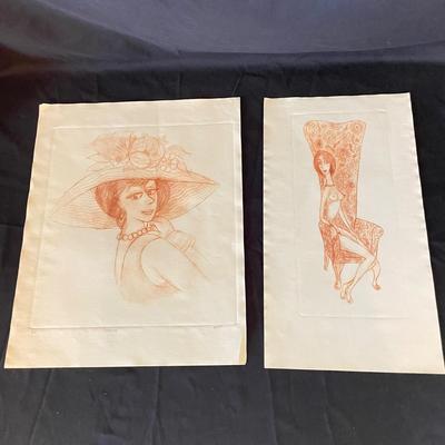 Three Art Pieces by Cartoonist Franklin Folger (LR-SS)