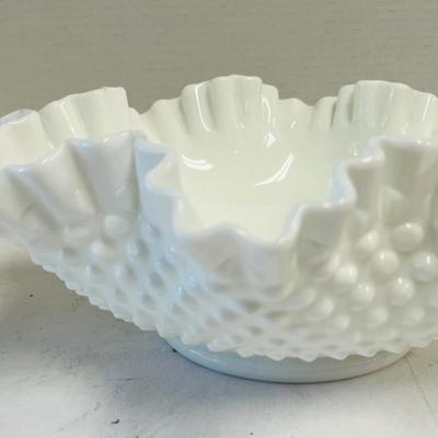 Vintage Hobnail Milk Glass Bowl