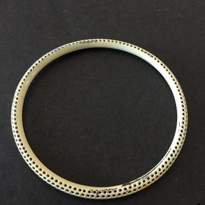 Antique white metal enameled, bangle, bracelet, unique