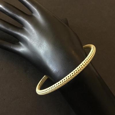 Antique white metal enameled, bangle, bracelet, unique