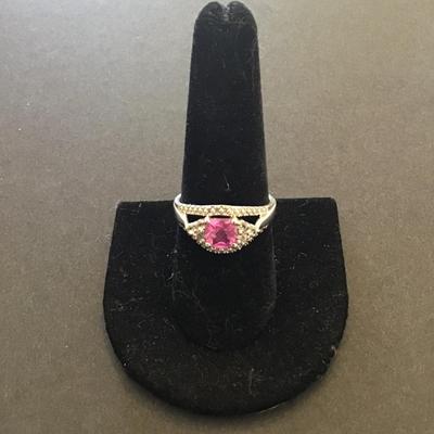 Marked P4SR mixed metal ring