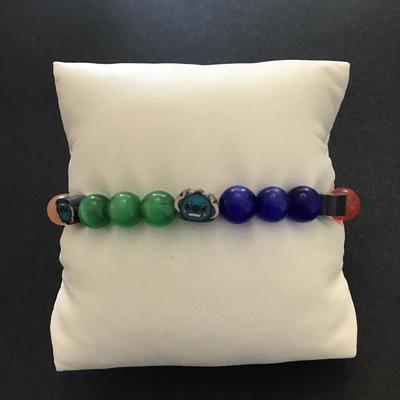 Cute stitch stretch bracelet with faux moon glow beads