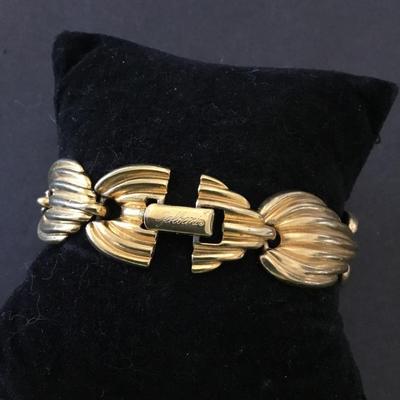 Vintage Galbani gold leaf link bracelet