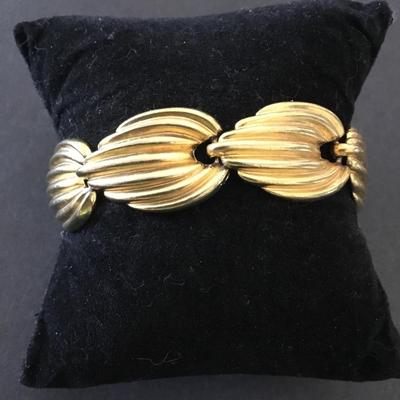 Vintage Galbani gold leaf link bracelet