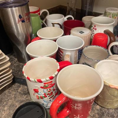 Large lot of mugs