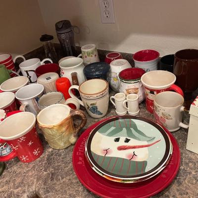 Large lot of mugs