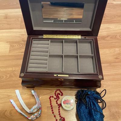 Jewelry box and rosary