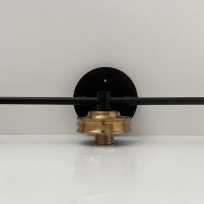 Sale Photo Thumbnail #104: Lightning Modern light fixtures, black and gold. No shades. 22 in.