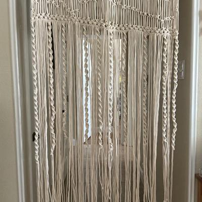 Sale Photo Thumbnail #129: Boho style handmade macrame doorway/wall decor. Macrame thread and wood beads. 35"x68"