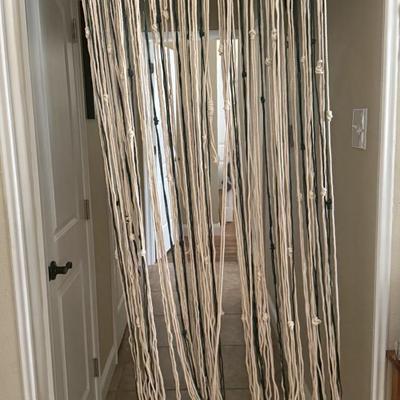 Sale Photo Thumbnail #131: Boho style hand made macrame doorway decor. Natural and dark green. 26"x69"