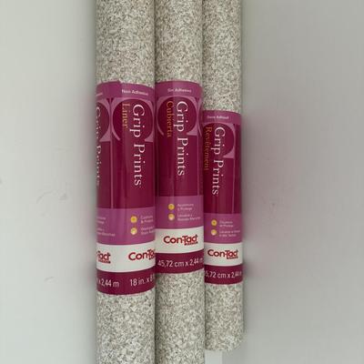 Sale Photo Thumbnail #133: CON-TACT 18" x 8' NON-ADHESIVE GRIP PRINTS LINER-WASHABLE & STAIN RESISTANT. BEIGE GRANIT
3 rolls
