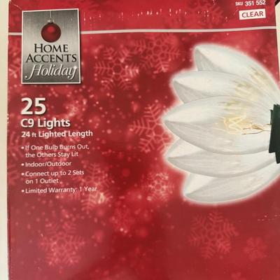 Sale Photo Thumbnail #146: Home accents holiday 25 C9 lights 24ft length.
2 boxes