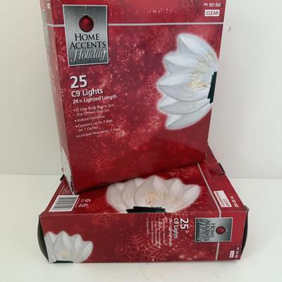 Sale Photo Thumbnail #145: Home accents holiday 25 C9 lights 24ft length.
2 boxes